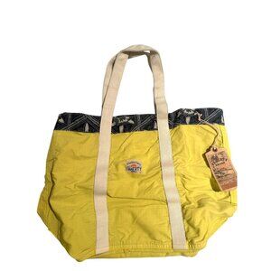 NWT Faherty Brand Beach Tote Canvas Bag Yellow 20" x 14" x 8.5" [jb]